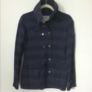 Tildon Anthropologie blue striped jacket